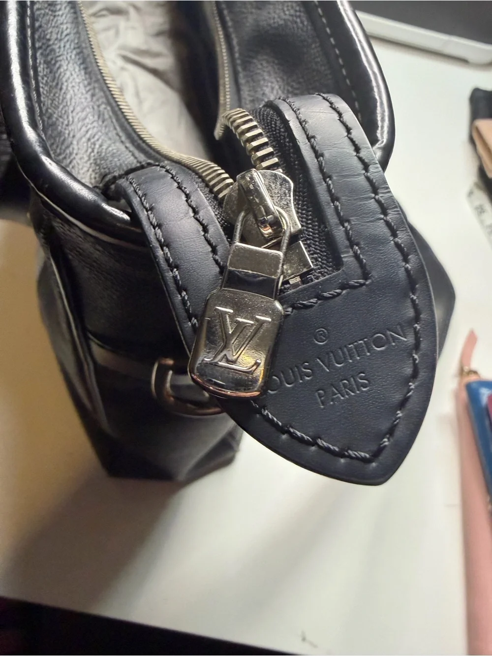 Louis Vuitton Black Damier Graphite Messenger Briefcase with Top Handles